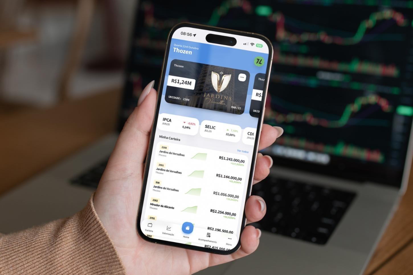 Construtora lança app que permite acompanhar, em tempo real, a valorização de imóveis como uma carteira de ações