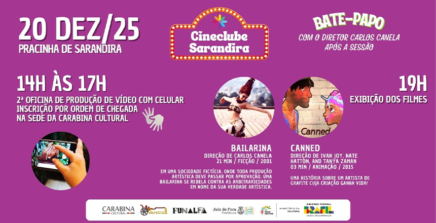 Cineclube encerra 2025 com sessões de cinema na praça e oficina de vídeo pelo celular