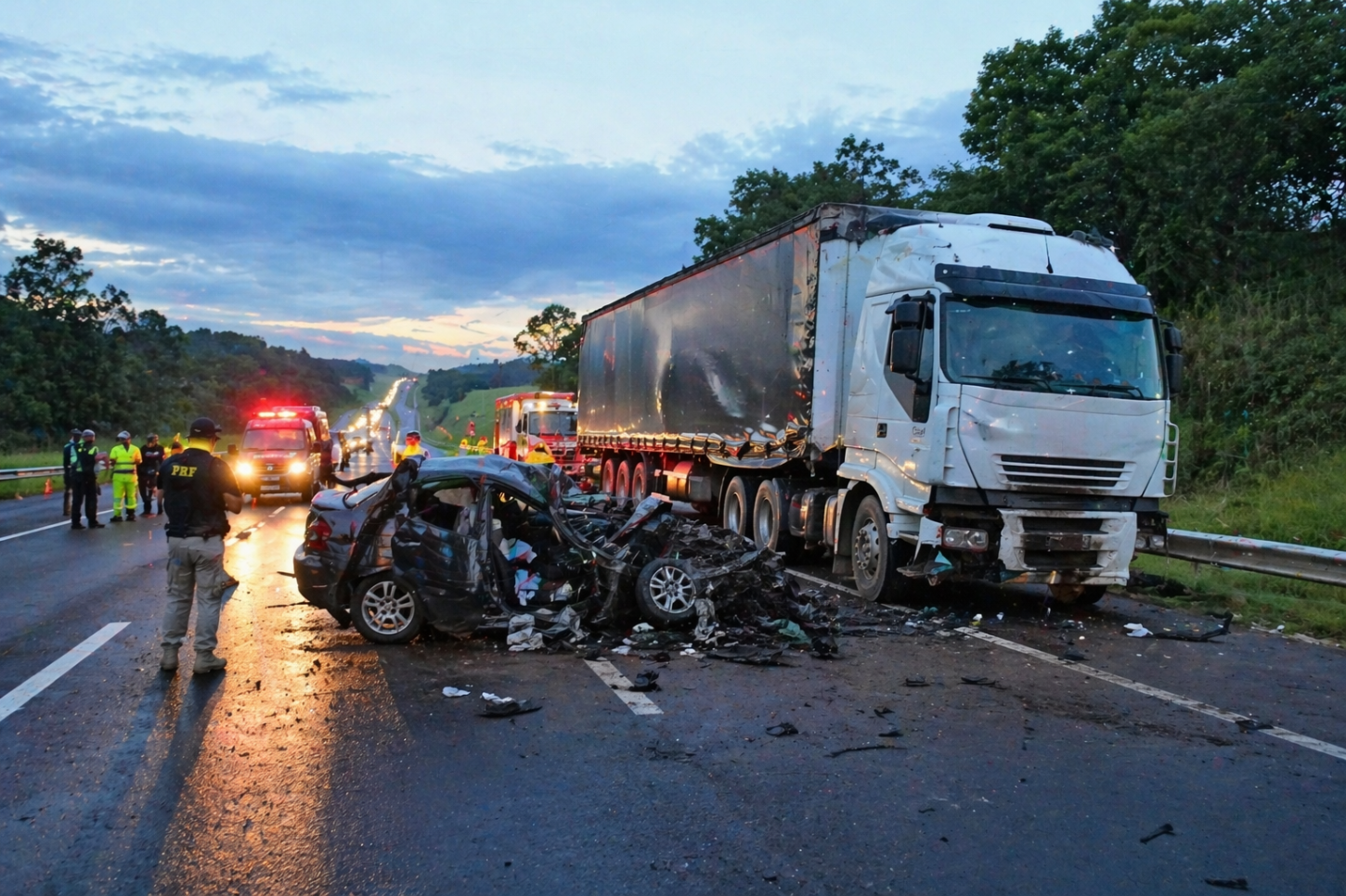 Acidente na BR-251: colisão frontal entre carro e caminhão deixa seis mortos em Minas Gerais