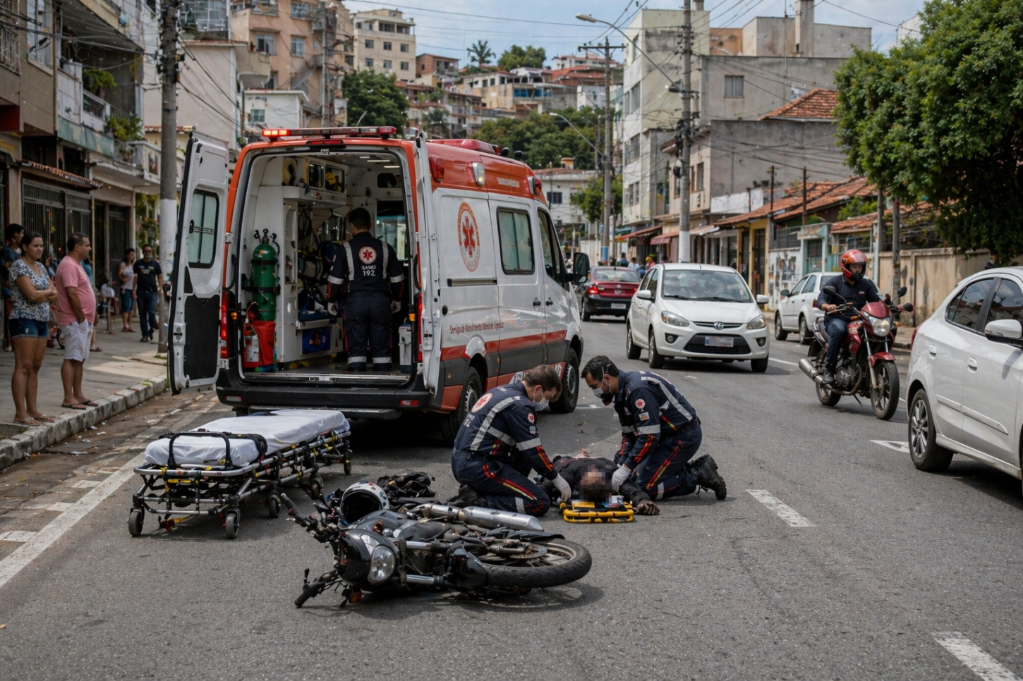 Acidentes com motos mobilizam o SAMU em Juiz de Fora, Miraí, Ubá e Muriaé