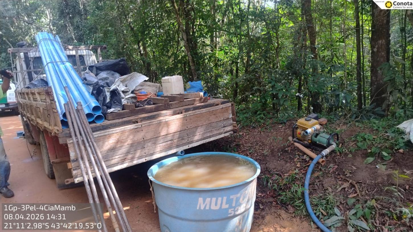 Grupo é preso por perfurar poço ilegal dentro de reserva em Barbacena
