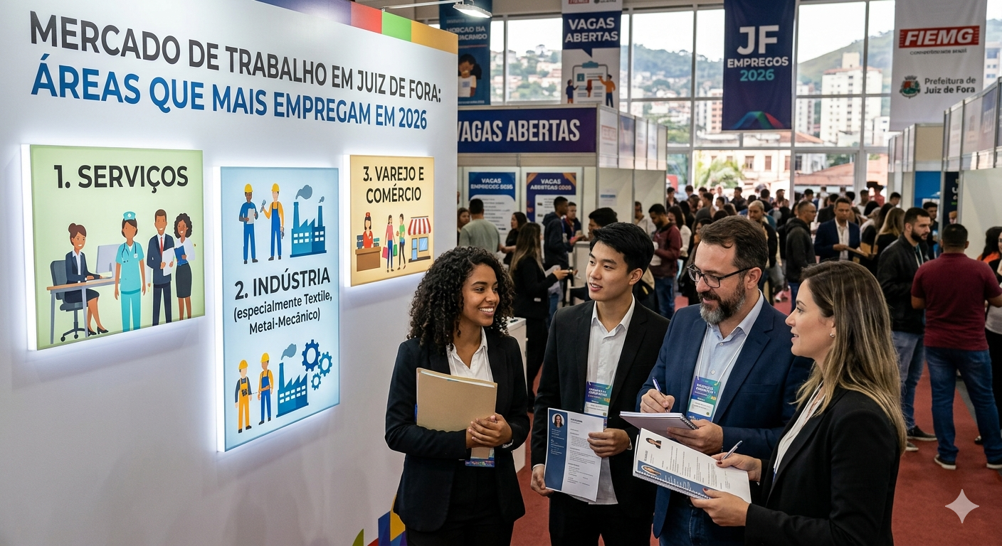 Mercado de trabalho em Juiz de Fora: áreas que mais empregam em 2026