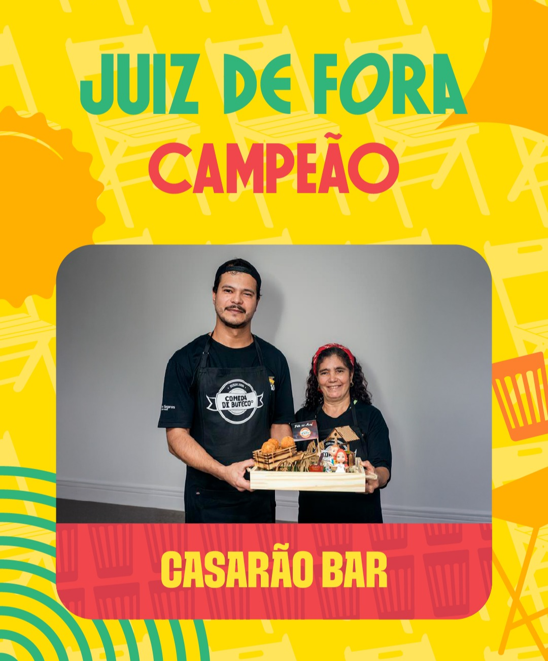 Casarão Bar conquistou o título de campeão do Comida di Buteco 2025 em Juiz de Fora e representou a cidade na etapa nacional do concurso. Arte e fotos: Comida di Buteco.