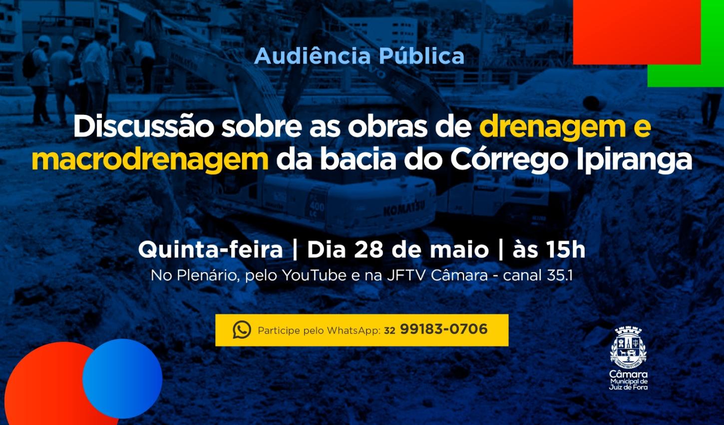 Câmara de Juiz de Fora realiza audiência pública para discutir obras no Córrego Ipiranga