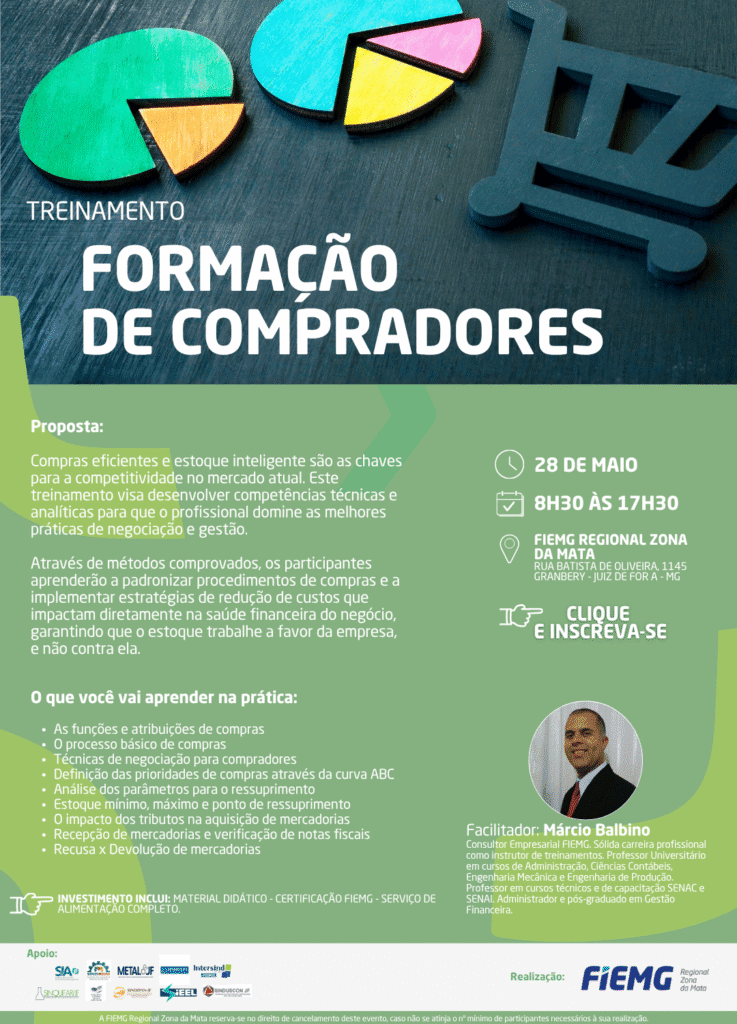 FIEMG Zona da Mata promove treinamento em Juiz de Fora para fortalecer a gestão de compras corporativas