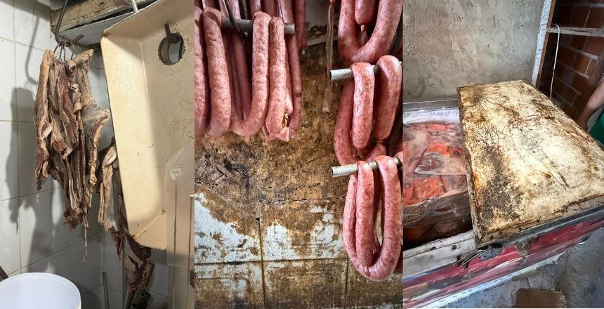 Força-tarefa apreende 2,4 toneladas de alimentos impróprios em açougue de Juiz de Fora