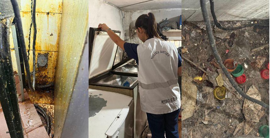Vigilância Sanitária interdita lanchonete por falta de higiene no Centro de Juiz de Fora