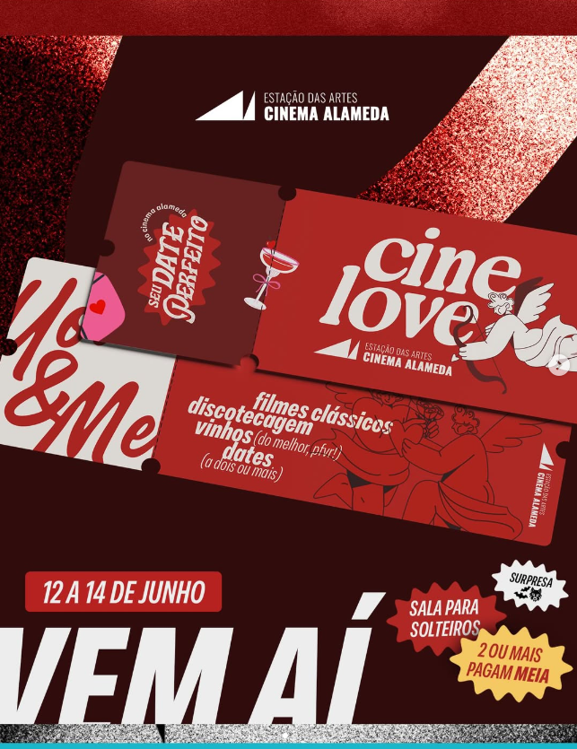 Cinema Alameda oferece meia-entrada e clássicos no Dia dos Namorados em Juiz de Fora