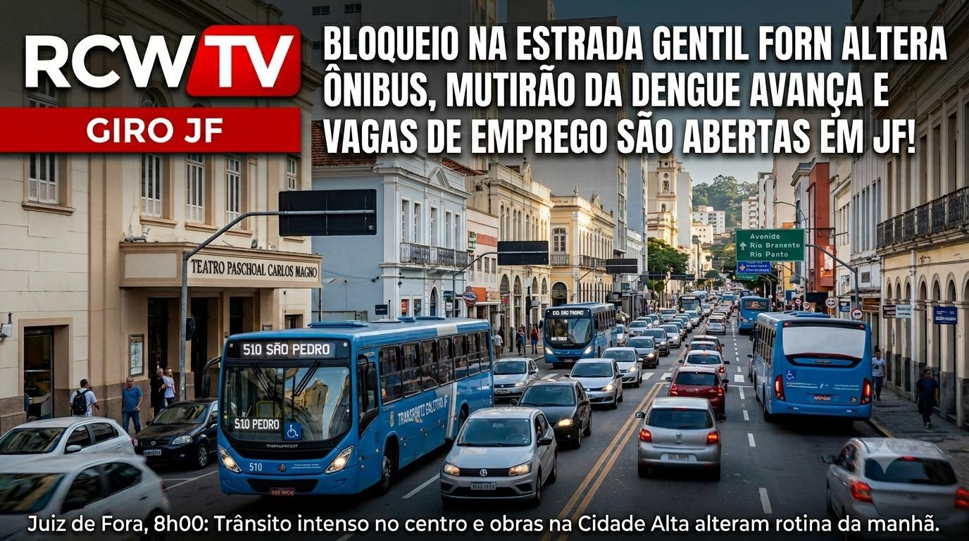 Giro de Notícias JF: obras causam congestionamentos, mutirão contra a dengue é intensificado e cidade tem 15 vagas de emprego abertas
