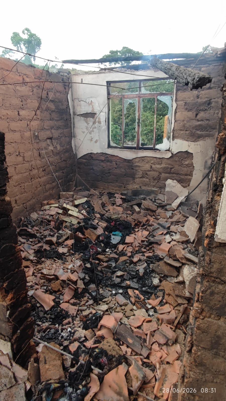 Incêndio destrói 75% de casa na zona rural de Ibertioga; não houve vítimas