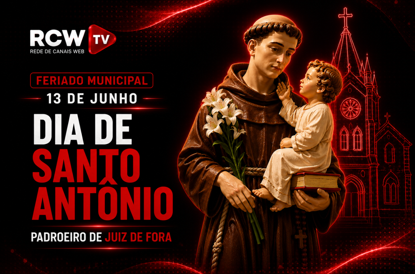 Juiz de Fora celebra Santo Antônio com feriado municipal, procissões e programação especial de missas neste 13/06