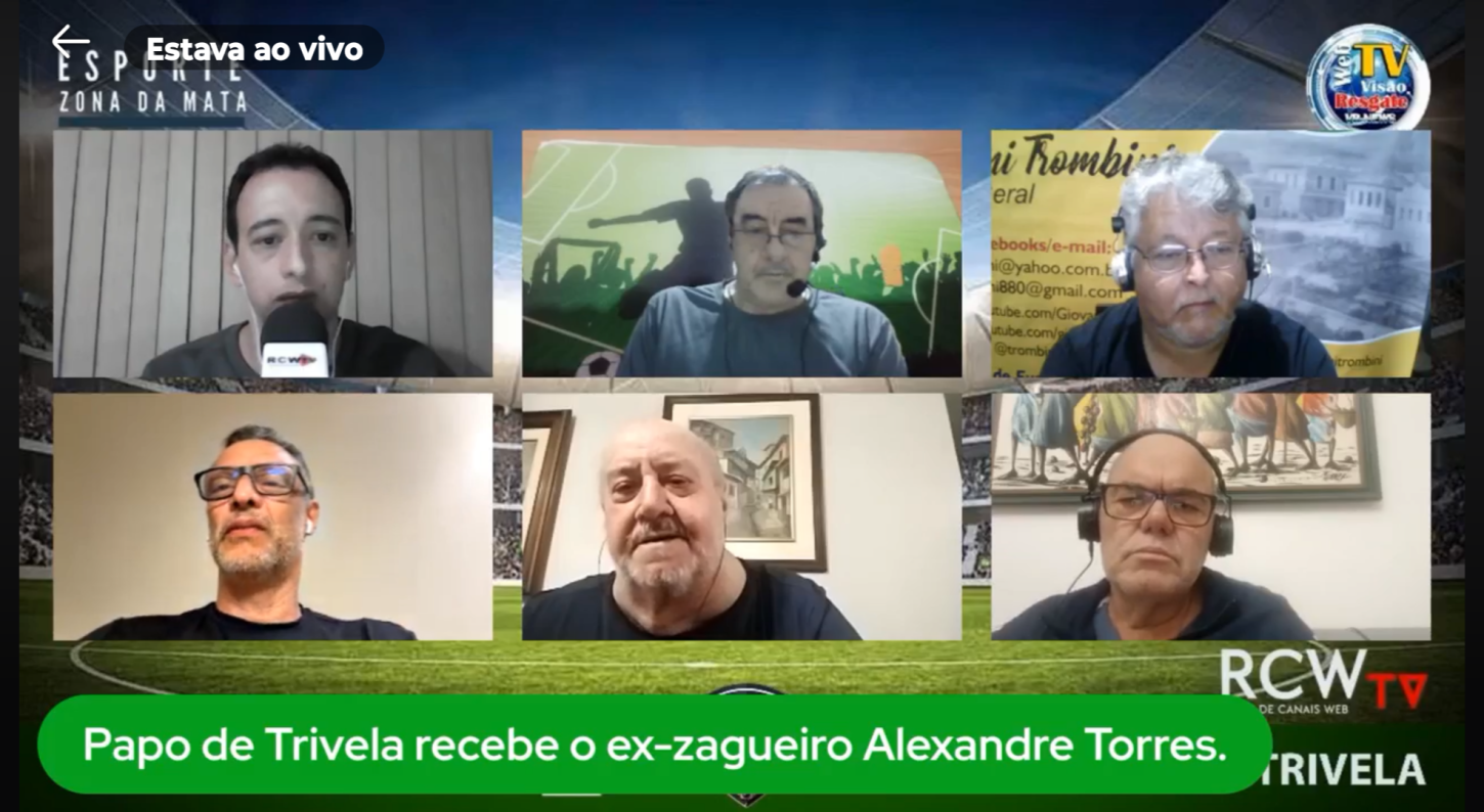 Alexandre Torres participou da edição 260 do Papo de Trivela e relembrou momentos marcantes da carreira. Foto: Reprodução RCW TV.