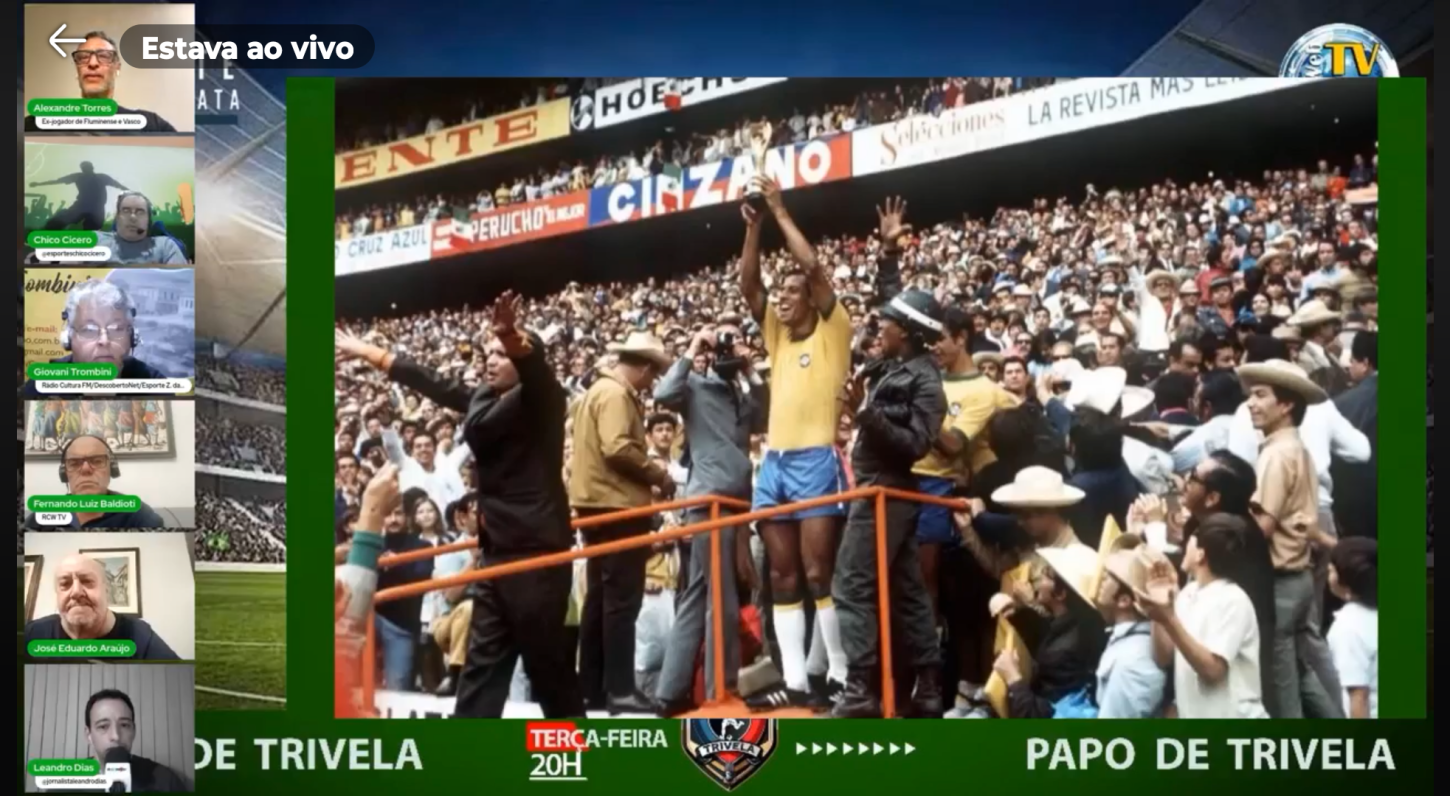 Carlos Alberto Torres, eterno capitão da Seleção Brasileira tricampeã mundial em 1970, foi lembrado com emoção pelo filho durante a entrevista ao Papo de Trivela. Foto: Reprodução RCW TV.