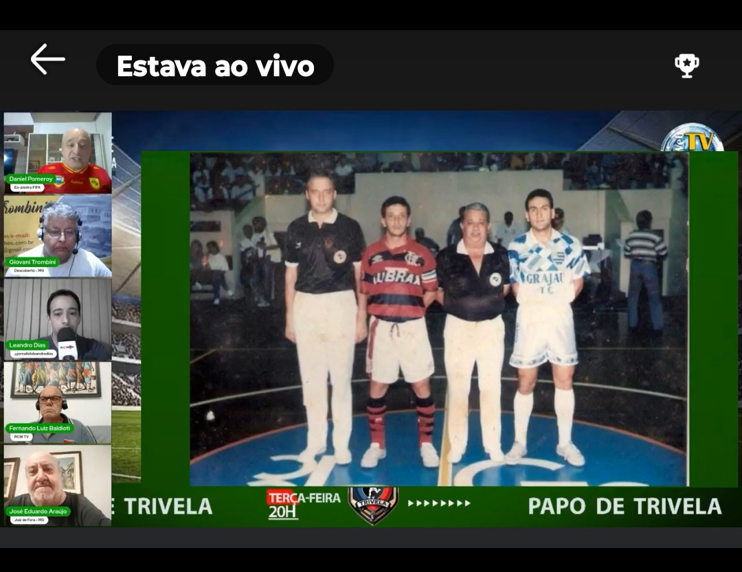 Daniel Pomeroy compartilhou histórias dos tempos em que apitava partidas de futsal que contavam com jovens jogadores que posteriormente se destacaram no futebol de campo. Foto: Reprodução Papo de Trivela.