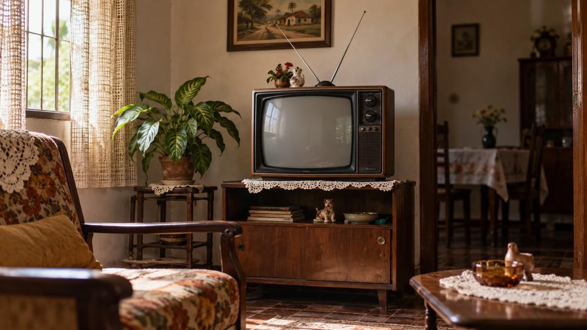 A televisão de tubo e a sala como ponto de encontro