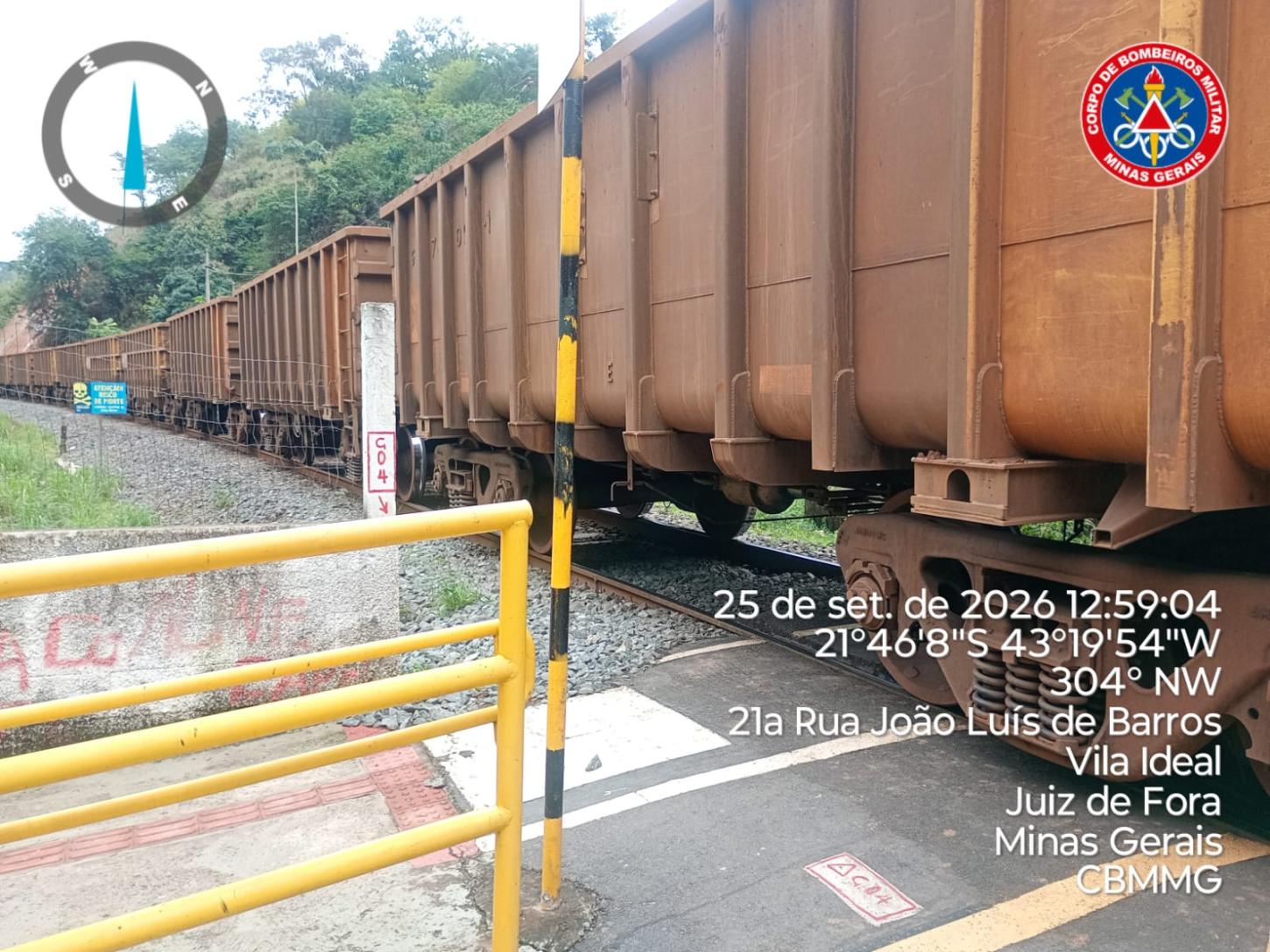 Atropelamentos por trem deixam um morto e um ferido em Juiz de Fora