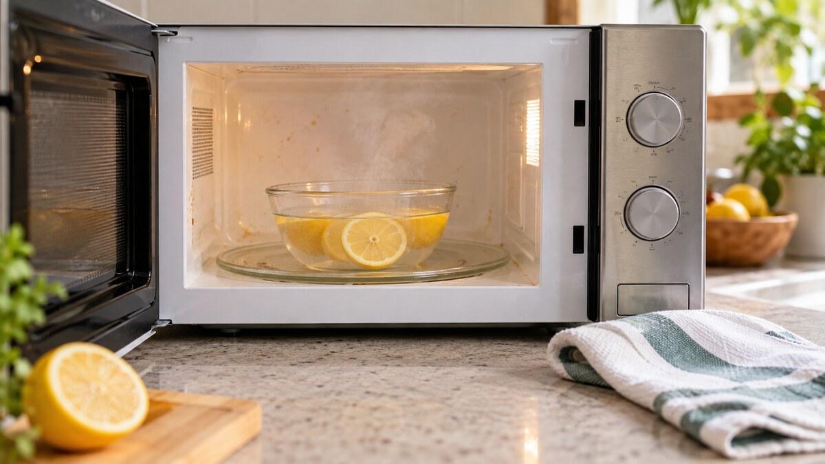 Como limpar o microondas com vapor