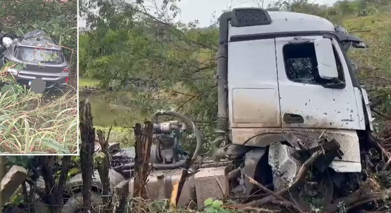Homem morre em batida frontal com carreta na BR-356, em Itaperuna