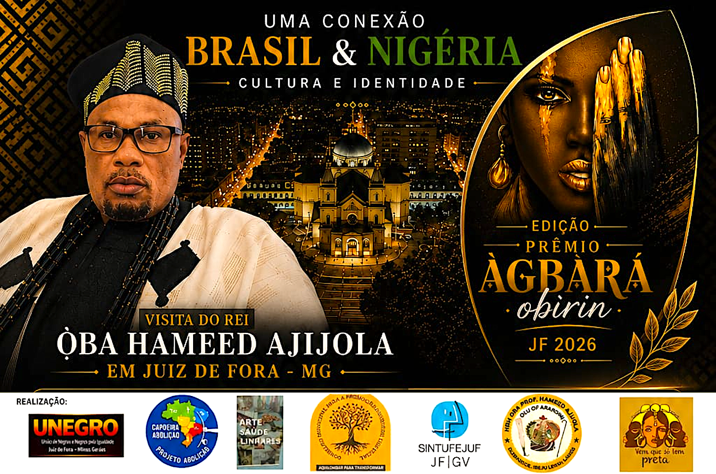Juiz de Fora recebe a realeza africana Oba Hameed Ajijola