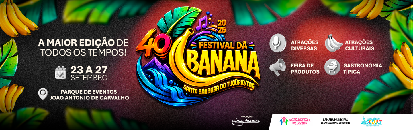 Justiça suspende shows da Festa da Banana após questionar gasto de R$ 1,8 milhão em Santa Bárbara do Tugúrio