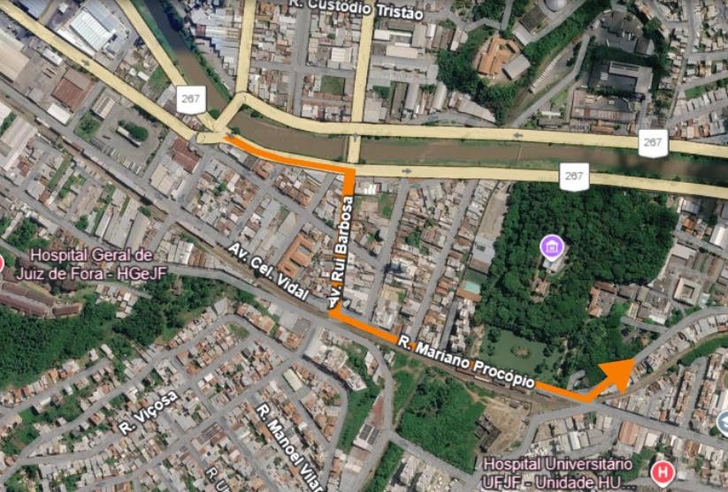 Avenida Brasil será interditada para nova etapa de obra em Juiz de Fora