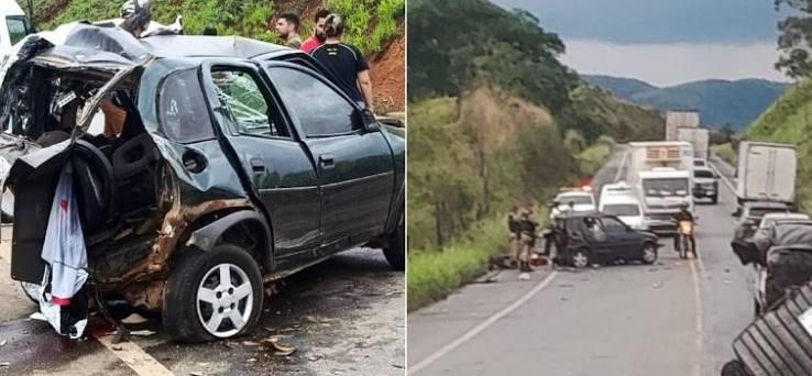 Colisão entre três veículos deixa dois mortos na MGC-120, em Visconde do Rio Branco