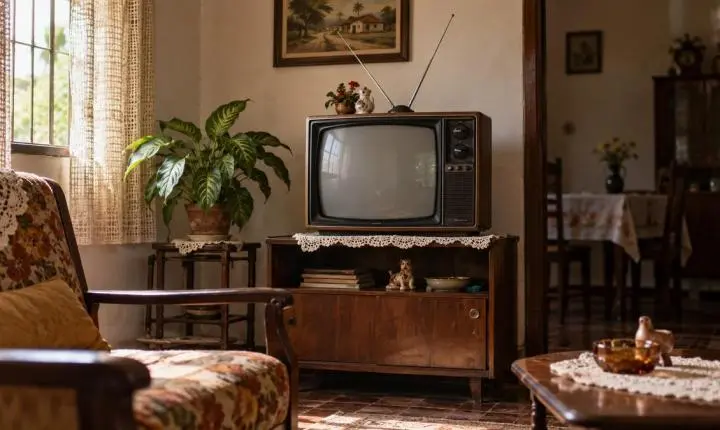 A televisão de tubo e a sala como ponto de encontro