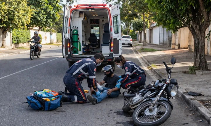 Acidentes com motocicletas mobilizam o SAMU em Viçosa e Astolfo Dutra nesta segunda (27)