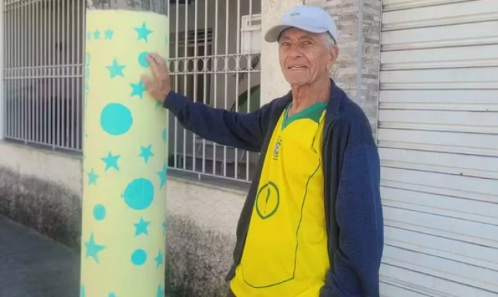 Aos 96 anos, morador de Juiz de Fora mantém viva tradição de decorar ruas para a Copa do Mundo
