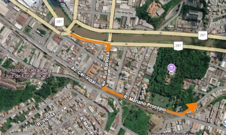 Avenida Brasil será interditada para nova etapa de obra em Juiz de Fora