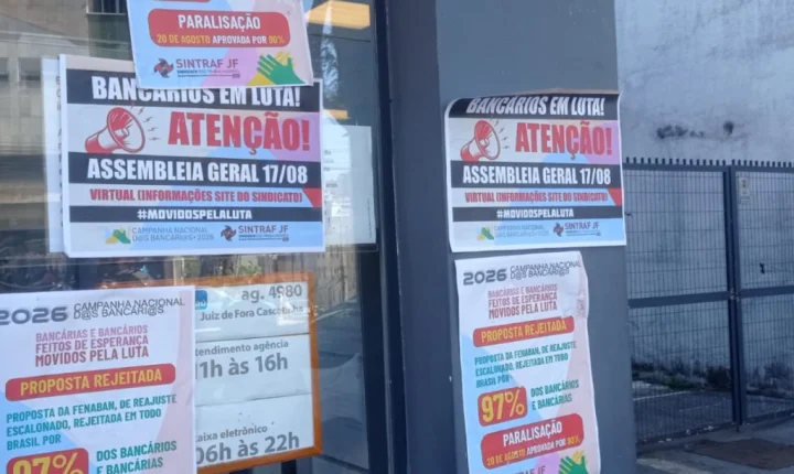 Bancários param nesta quinta-feira em Juiz de Fora por reajuste e empregos