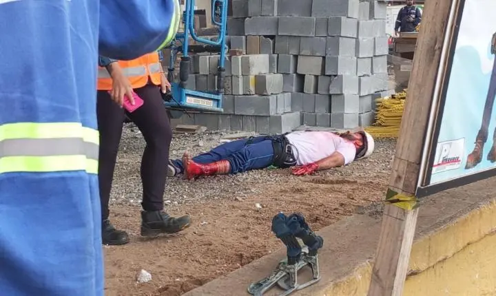 Brigada Municipal de Carandaí realiza simulado de emergência em obra de viaduto