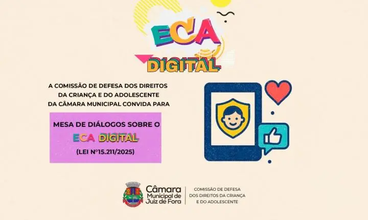 Câmara de Juiz de Fora promove debate sobre ECA Digital e proteção de crianças na internet