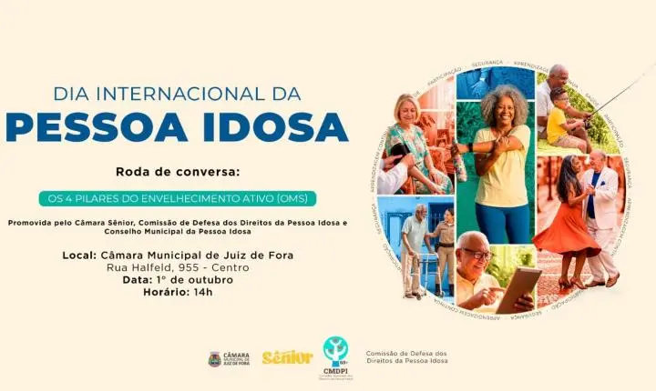 Câmara promove roda de conversa gratuita sobre envelhecimento ativo em Juiz de Fora