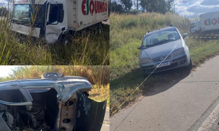 Colisão frontal na BR-265 deixa duas vítimas fatais e uma criança ferida em Barroso