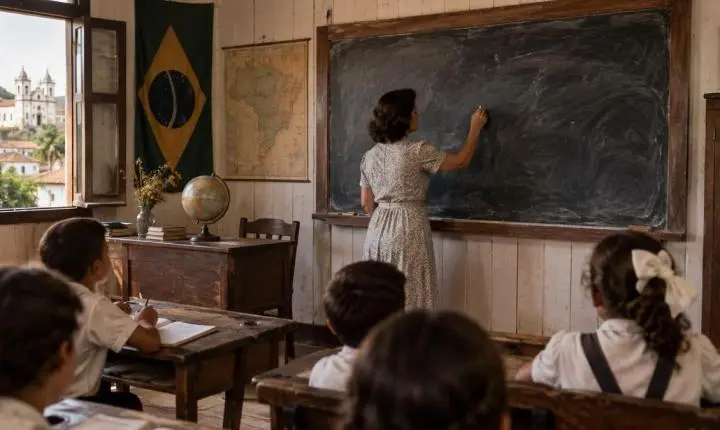 Como eram as aulas na época da lousa e do giz
