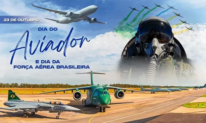 Congresso Nacional recebe iluminação em homenagem ao Dia do Aviador e à FAB
