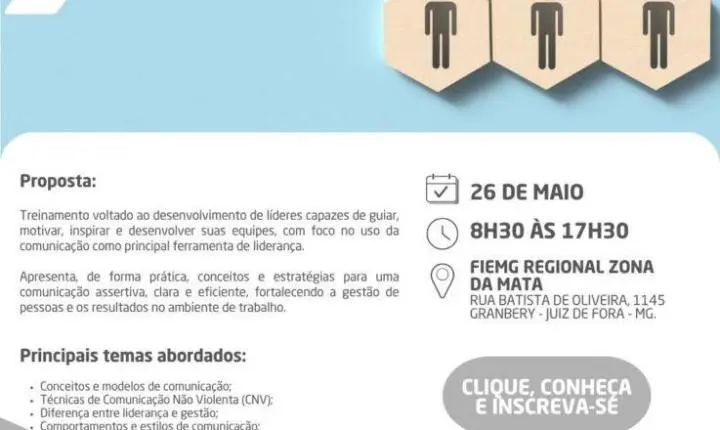 FIEMG oferece treinamento de comunicação para líderes em Juiz de Fora