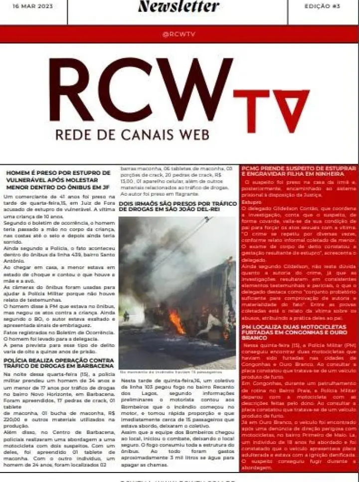 Informativo diário RCWTV 16/03/2023
