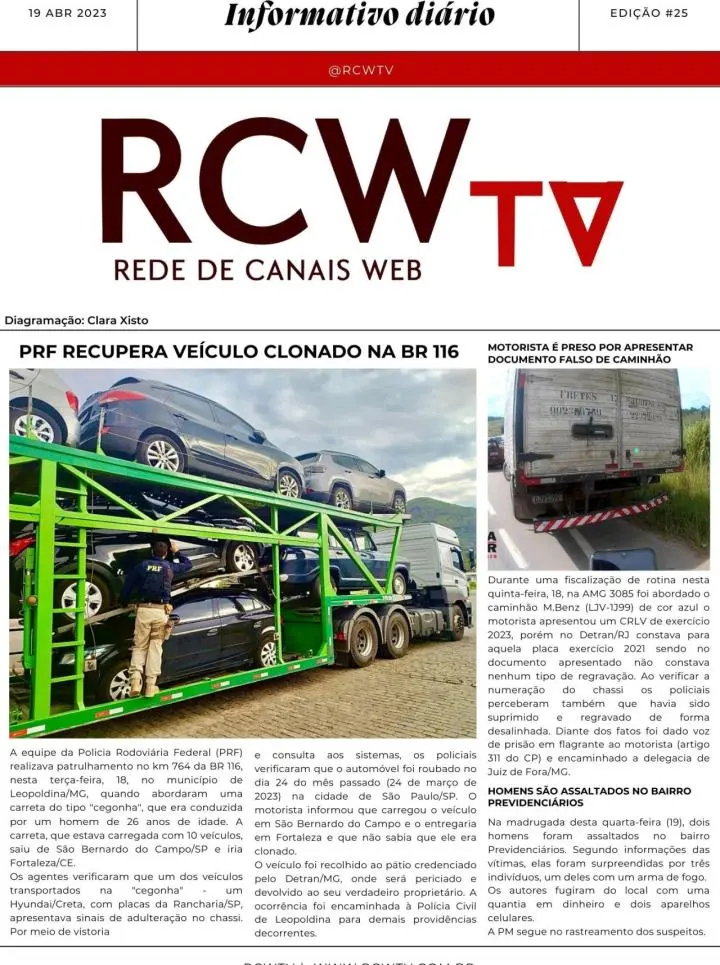 Informativo Diário RCWTV 19/04/2023