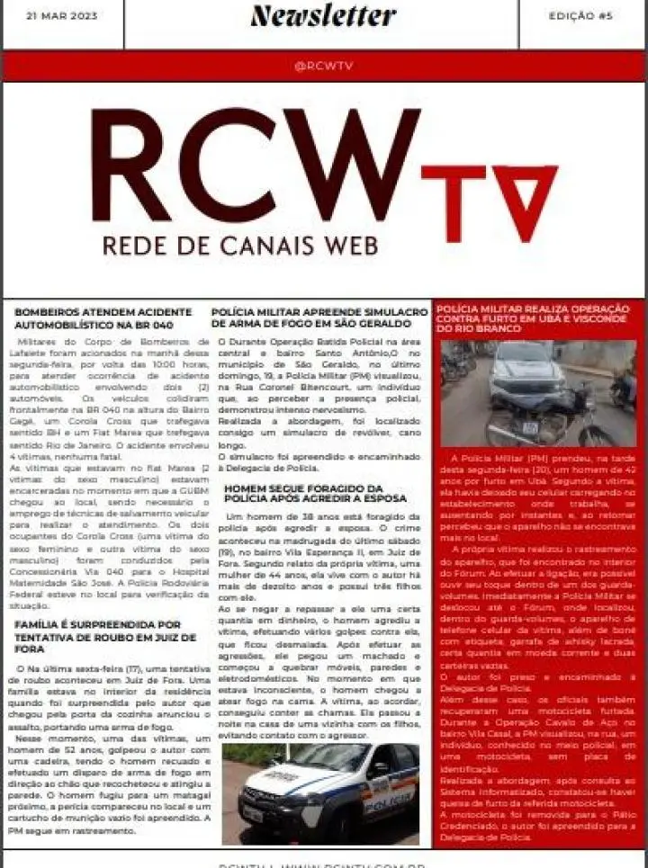 Informativo Diário RCWTV 21/03/2023