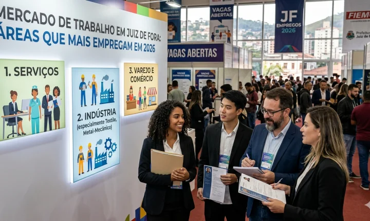 Mercado de trabalho em Juiz de Fora: áreas que mais empregam em 2026