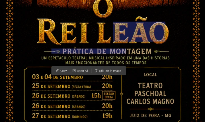 O REI LEÃO estreia em setembro em Juiz de Fora e ganha novas sessões após grande procura do público