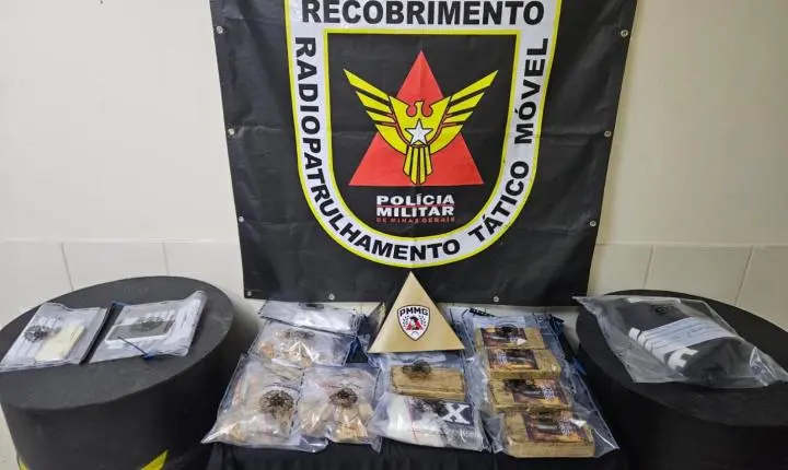 PM apreende barras de crack e cocaína durante operação em Barbacena