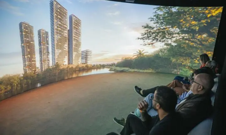Tecnologia de parques temáticos internacionais chega ao mercado imobiliário com projeção 180°, água, vento e aroma